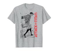 Attack on Titan Levi Ackerman Japanese Manga Epic Portrait T-Shirt, Men, Heather Grey, Large