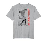Attack on Titan Levi Ackerman Japanese Manga Epic Portrait T-Shirt, Men's Big and Tall, Heather Grey, 6X Tall