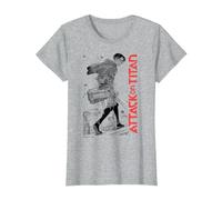 Attack on Titan Levi Ackerman Japanese Manga Epic Portrait T-Shirt, Women, Heather Grey, X-Small