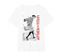 Attack on Titan Levi Ackerman Japanese Manga Epic Portrait T-Shirt, Women's Plus, White, 1X