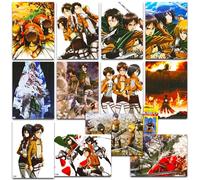 Attack on Titan Posters For Bedroom Room Decor Bundle | 12 Posters for Walls Anime Poster Pack Set With Anime Phone Wallet | Attack on Titan Room Decorations Set