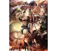 Attack on Titan S3 Epic Struggle Multicoloured Canvas Print 80cm x 60cm