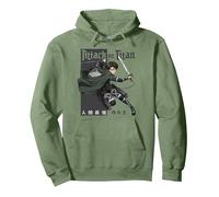 Attack on Titan Season 4 Humanity's Strongest Soldier Anime Pullover Hoodie, Adult Unisex, Sage Green, X-Large