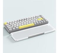 Attack Shark 68 Keys Acrylic Wrist Rest, CNC Aluminum Alloy Palm Rest, Transparent Arm Rest, 60% Layout Gaming Mechanical Keyboard Wrist Rest, Ergonomic Wrist Support, Anti-Slip Base -Quicksilver