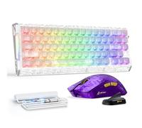 ATTACK SHARK 8000Hz Carbon Fiber Rapid Trigger Wired Magnetic Gaming Keyboard Hot Swappable,42K DPI PAW3950 MAX TRI-MODE, 8K Polling Wireless Mouse, RGB Lighting Coiled USB C Cable - White