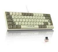 ATTACK SHARK AK680 60% Wired Mechanical Gaming Keyboard,Hot-Swappable,RGB Rainbow Backlit,UV Printing and EVA Sound Control,Fully Anti-Ghosting,Programmable,Brown Switch for Windows/Mac Grey&White