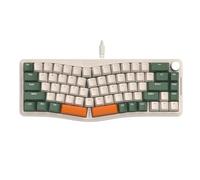 ATTACK SHARK AKS068 Alice Layout Wired Mechanical Keyboard, Gasket Mount 68 Keys Ergonomic 60% Gaming Keyboard USB-C, VIA-Programmable, Hot-Swappable Blue Switch, RGB Backlit, Knob, NKRO, PC/MAC