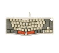 ATTACK SHARK AKS068 Alice Layout Wired Mechanical Keyboard with Knob, Ergonomic Gasket 60% Gaming Keyboard USB-C, VIA-Programmable, Hot-Swappable Linear Switch, NKRO, RGB Backlit, PBT Keycap, PC/MAC