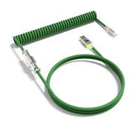 ATTACK SHARK C01 ULTRA Custom RGB Coiled Cable for Gaming Keyboard, Type-C to USB A HyperSpeed Line, TPU Material,Double-Sleeved Mechanical Keyboard Cable with Detachable Aviator Connector-Green