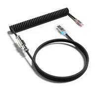 ATTACK SHARK C01 ULTRA Custom RGB Coiled Cable for Gaming Keyboard, Type-C to USB A HyperSpeed Line, TPU Material,Double-Sleeved Mechanical Keyboard Cable with Detachable Aviator Connector-Black