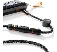 ATTACK SHARK C07 8KHz Magnetic Gaming Keyboard Light Up USB C Cable, 12 Adjustable RGB Backlit, USB A to Type C Single Crystal Copper Braided Cable, 5-Pin CNC Aviation Connector, 5.12FT - Black