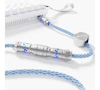 ATTACK SHARK C07 8KHz Magnetic Gaming Keyboard Light Up USB C Cable, 12 Adjustable RGB Backlit, USB A to Type C Single Crystal Copper Braided Cable, 5-Pin CNC Aviation Connector, 5.12FT - Blue