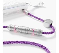 ATTACK SHARK C07 8KHz Magnetic Gaming Keyboard Light Up USB C Cable, 12 Adjustable RGB Backlit, USB A to Type C Single Crystal Copper Braided Cable, 5-Pin CNC Aviation Connector, 5.12FT - Purple
