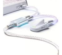 ATTACK SHARK C07PRO Single Crystal Copper Custom Braided USB-A to Dual Type-C Cable with Adjustable RGB Light,1-to-2 Mini Hub,CNC Anodized Aluminum Plug for 8KHz X68 R68 Keyboard R11 R5 Mouse(Silver)