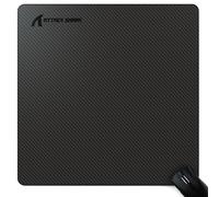 ATTACK SHARK Carbon Fiber Gaming Mouse Pad,High Tensile Strength Carbon Fiber Woven Fabric,Waterproof, Special Surface with Improved Precision and Speed,Anti-Slip Rubber Base, Black (490 * 490 mm)