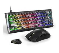 ATTACK SHARK Carbon Fiber Gaming R68 HE Keyboard & X11 ULTRA Mouse Set, 63g Nordic54L15 Wireless Superlight Mouse, 8KHz, PAW3950MAX 42K DPI, 0.005mm RT Rapid Trigger Magnetic Keyboard - Ink Shadow