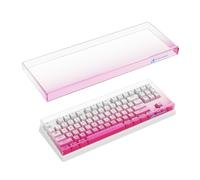 ATTACK SHARK Clear Acrylic Keyboard Dust Cover Waterproof Cover for 87 Keys Gaming Keyboard,12.9*5*0.9in,Compatible with Size Below 87 Keys,Anti-Knock-Pink