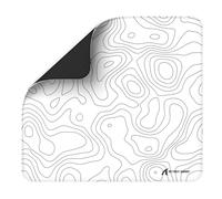 ATTACK SHARK CM02 eSports Gaming Mouse Pad, Water Resistant Coating Large Mouse Mat, Fine Sand-Like Texture Surface, Non-Slip Rubber Base, Micro-Knit Stitched Edges, 450x400x4mm-White Contour