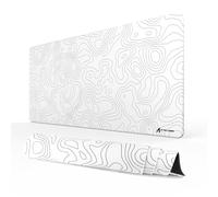 ATTACK SHARK CM02PRO Esports Gaming Mouse pad, Anti-wear Extended Desk Pad,Water Resistant Coating Large Mouse Mat with Anti-slip Base,Stitched Edges 900x400x4mm (White Contour)