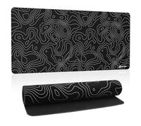 ATTACK SHARK CM02PRO Large Gaming Mouse Pad XXL, Water Resistant Coating Large Mouse Mat, Fine Sand-Like Texture Surface, Slip-Resistant Bottom, Micro-Knit Stitched Edges,900x395x4mm-Black Contour
