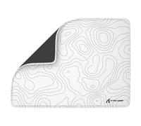 ATTACK SHARK CM02SE eSports Gaming Mouse Pad, Water Resistant Coating Large Mouse Mat, Fine Sand-Like Texture Surface, Slip-Resistant Bottom, Micro-Knit Stitched Edges, 405x305x4mm-White Contour