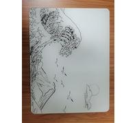 ATTACK SHARK CM05SE Glass Gaming Mouse Pad, 16.14x12.20x0.2in Mouse Mat, Non Slip 9H Hard Mousepads, Nano-Textured Glass Surface with Improved Precision and Speed for FPS Players-White Wave