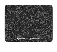 ATTACK SHARK CM05SE Glass Gaming Mouse Pad, 16.14x12.20x0.2in Mouse Mat, Non Slip 9H Hard Mousepads, Nano-Textured Glass Surface with Improved Precision and Speed for FPS Players-Black Contour