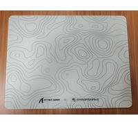 ATTACK SHARK CM05SE Glass Gaming Mouse Pad, 16.14x12.20x0.2in Mouse Mat, Non Slip 9H Hard Mousepads, Nano-Textured Glass Surface with Improved Precision and Speed for FPS Players-White Contour