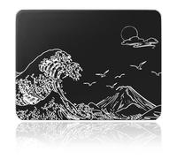 ATTACK SHARK CM05SE Glass Gaming Mouse Pad for FPS & Esports, Nano-Etched Tempered Glass Surface,Ultra-Smooth Low Friction Hard Mousepad,Waterproof Large Desk Mouse Mat for PC Setup,Black Wave