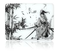 ATTACK SHARK CM05SE Glass Mousepad for Gaming,Ultra Smooth Mouse Mat with Nano-Textured Surface,Tempered Glass Mouse Pad Precision Speed Control for Games and Office (Black Knight, 16.1" L x 12.2" W)