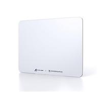 ATTACK SHARK CM05SE Tempered Glass Gaming Mouse Pad, Ultra-Smooth Surface, 9H Tempered Glass, 16.14 * 12.2 * 0.2inch, Impact Resistant, Low Surface Friction, Non-Slip Mouse Mat-White