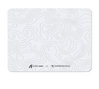 ATTACK SHARK CM05SE Tempered Glass Mouse Pad, 9H Hardness Anti-Scratch, Nano Etched Ultra-Smooth Surface, Non-Slip PU Base, High Accuracy, Fast-Moving, 410×310×5mm for Esports/Office - White Contour