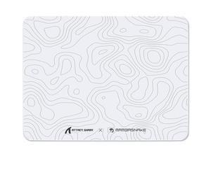 ATTACK SHARK CM05SE Tempered Glass Mouse Pad, 9H Hardness Anti-Scratch, Nano Etched Ultra-Smooth Surface, Non-Slip PU Base, High Accuracy, Fast-Moving, 410×310×5mm for Esports/Office - White Contour