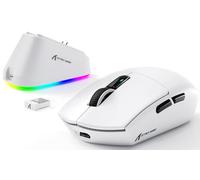 ATTACK SHARK G3PRO Wireless Gaming Mouse with Magnetic Charging Dock, PixArt PAW3311 Sensor, Up to 25000 DPI, BT/2.4Ghz/Wired, 100M Clicks, 500mAh, 59g SUPERLIGHT Mice for Win11/Xbox/PS/Mac -White