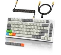 ATTACK SHARK K85 Rapid Trigger 75% Wired Mechanical Gaming Keyboard Gasket with Adjustable Actuation Magnetic Switch Knob RGB Backlit Coiled Cable Extra 5 Dye-sub PBT Keycaps for Win Mac Gamer(Gray)