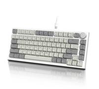 ATTACK SHARK K85 Rapid Trigger 75% Wired Mechanical Gaming Keyboard Gasket with Hot Swapped Adjustable Actuation Magnetic Switch Programmable Knob TKL RGB Backlit PBT Keycaps for Win Mac Gamer(Gray)
