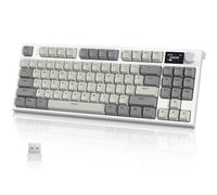 ATTACK SHARK K86 Wireless Mechanical Keyboard with 1.2" TFT Color Display & CNC Knob,Hot Swappable RGB Backlit,2.4GHz/BT/Wired Modes,Customizable Blue Whale Switch,PBT Keycaps for WIN/MAC (Gray)