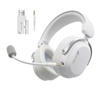 ATTACK SHARK L30PRO Wireless Gaming Headset, 7.1 Surround Sound 50mm Bio-Drivers, 3-Mode 2.4G/BT 5.3/Wired Headsets with Detachable Noise Cancelling Mic for PC/PS/Xbox/Switch, 84H Playtime-White
