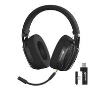 ATTACK SHARK L60 Wireless Gaming Headset, 2.4G/BT/3.5mm Wired Ultra-light Headphone with 40mm Drivers, Over Ear, Noise Cancelling Detachable Mics, 3D Surround Sound for PC/Mac/PS, Black