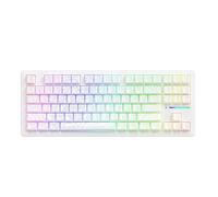 ATTACK SHARK M87 PRO Wireless Mechanical Gaming Keyboard,Hot Swappable Gasket RGB Custom Keyboard,Linear Switch&Side Printed PBT Keycaps,BT5.0/2.4Ghz/Type-C,5000mAh Battery for Win Mac(White Contour)