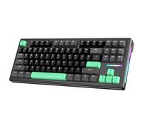 ATTACK SHARK M87PRO TKL Wireless Mechanical Keyboard-Green/Black+Coildcable | Linear White Switches, Bluetooth/2.4G/USB-C Wired, Gasket Mount, Hot Swap RGB Backlit 80% US Layout, PBT Keycaps for PC Mac