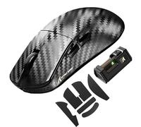 ATTACK SHARK R11 ULTRA Carbon Fiber 8000Hz Wireless Gaming Mouse, 49g SUPERLIGHT, 42000 DPI, 20000 FPS, PAW3950MAX, Nordic 52840 Chip, Ice-Feel Coating, BT/2.4G/Wired Mice, for PC/Mac, Weave Black