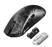 ATTACK SHARK R11 ULTRA Carbon Fiber Wireless Gaming Mouse with LED Coiled Cable, 8000Hz, PAW3950MAX, 42000DPI, 49g Lightweight, 20000FPS, Nordic 52840 Chip,Nano-Metal Ice Coating, for PC, Forged Black