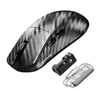 ATTACK SHARK R11 ULTRA Carbon Fiber Wireless Gaming Mouse with LED Coiled Cable, 8000Hz, PAW3950MAX, 42000DPI, 49g Lightweight, 20000FPS, Nordic 52840 Chip,Nano-Metal Ice Coating, for PC, Weave Black