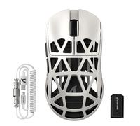 ATTACK SHARK R2PRO 45g Superlight Magnesium Alloy Mouse, PixArt PAW3950 Sensor, 42000DPI, 8000Hz Wireless Polling Rate, 2.4G/BT/Wired Gaming Mouse, Programmable Mice with Coiled Cable, PC/Mac, Creamy