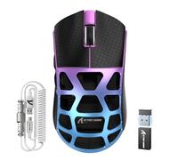 ATTACK SHARK R3PRO 46g SUPERLIGHT Magnesium Alloy Mouse, 8000Hz Wireless Polling Rate, 26000DPI, 2.4G/BT/Wired Gaming Mouse, PixArt PAW3395 Sensor, Programmable Mice with Coiled Cable, PC/Mac, Purple