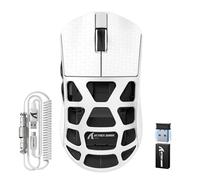 ATTACK SHARK R3PRO 46g SUPERLIGHT Magnesium Alloy Mouse, 8000Hz Wireless Polling Rate, 26000DPI, 2.4G/BT/Wired Gaming Mouse, PixArt PAW3395 Sensor, Programmable Mice with Coiled Cable, PC/Mac, White