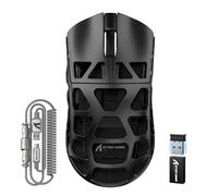 ATTACK SHARK R3PRO 46g SUPERLIGHT Magnesium Alloy Mouse, 8000Hz Wireless Polling Rate, 26000DPI, 2.4G/BT/Wired Gaming Mouse, PixArt PAW3395 Sensor, Programmable Mice with Coiled Cable, PC/Mac, Black