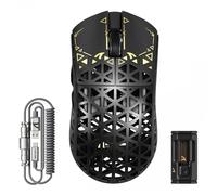 ATTACK SHARK R5 Ultra Carbon Fiber 8000Hz Wireless Gaming Mouse, 39g SUPERLIGHT, 42000DPI, PAW3950MAX Sensor, Nordic 52840 Chip, Bluetooth/2.4G/USB-C Wired Mice with Coiled Cable, for PC/Mac, Black
