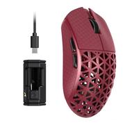 ATTACK SHARK R5 Ultra Carbon Fibre HyperSpeed Wireless Gaming Mouse - Red B | 39g Ultralight Mice with Griptape, 2.4G/BT/USB-C, PixArt PAW3950MAX Sensor, 8KHz Wireless Polling Rate, 420000 DPI, Win/Mac